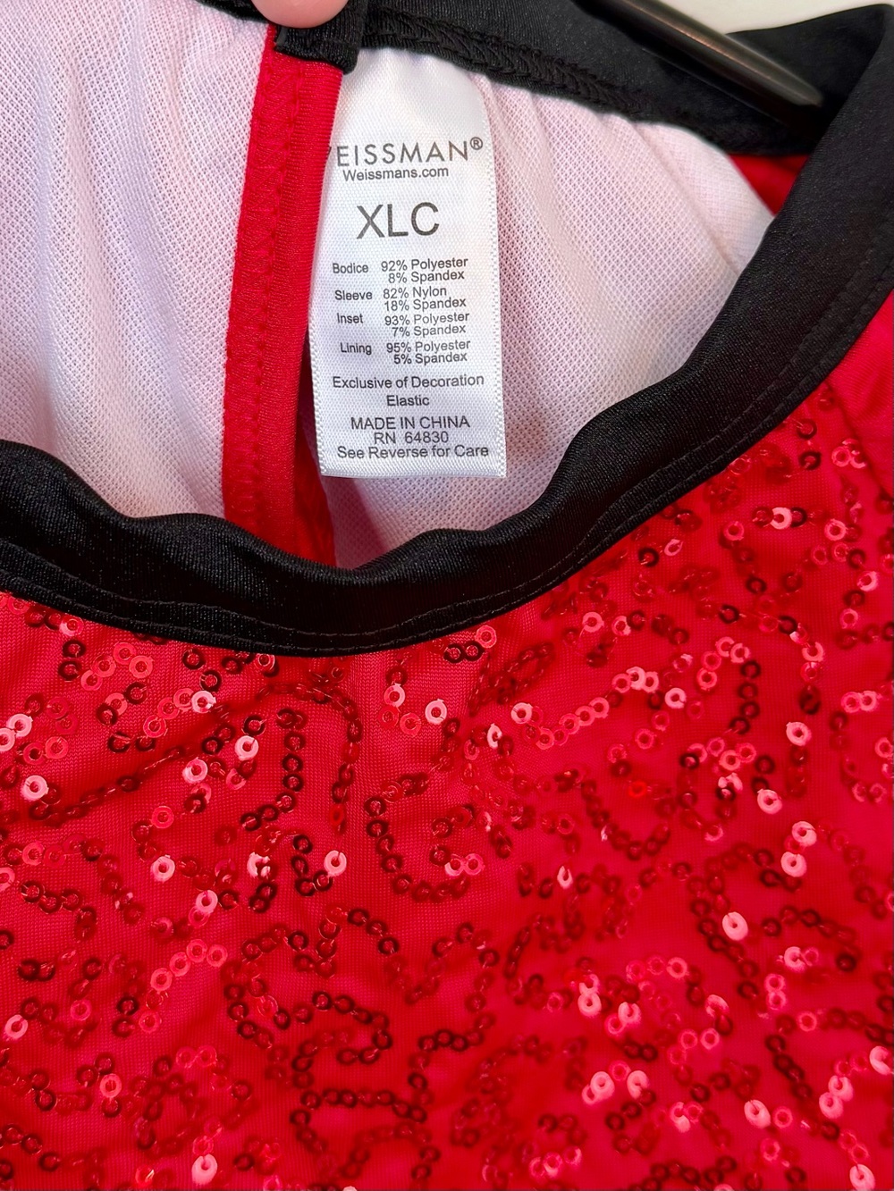 Weissman Red and Black All The Way Up Leotard - Size: XLC - Picture 5 of 11